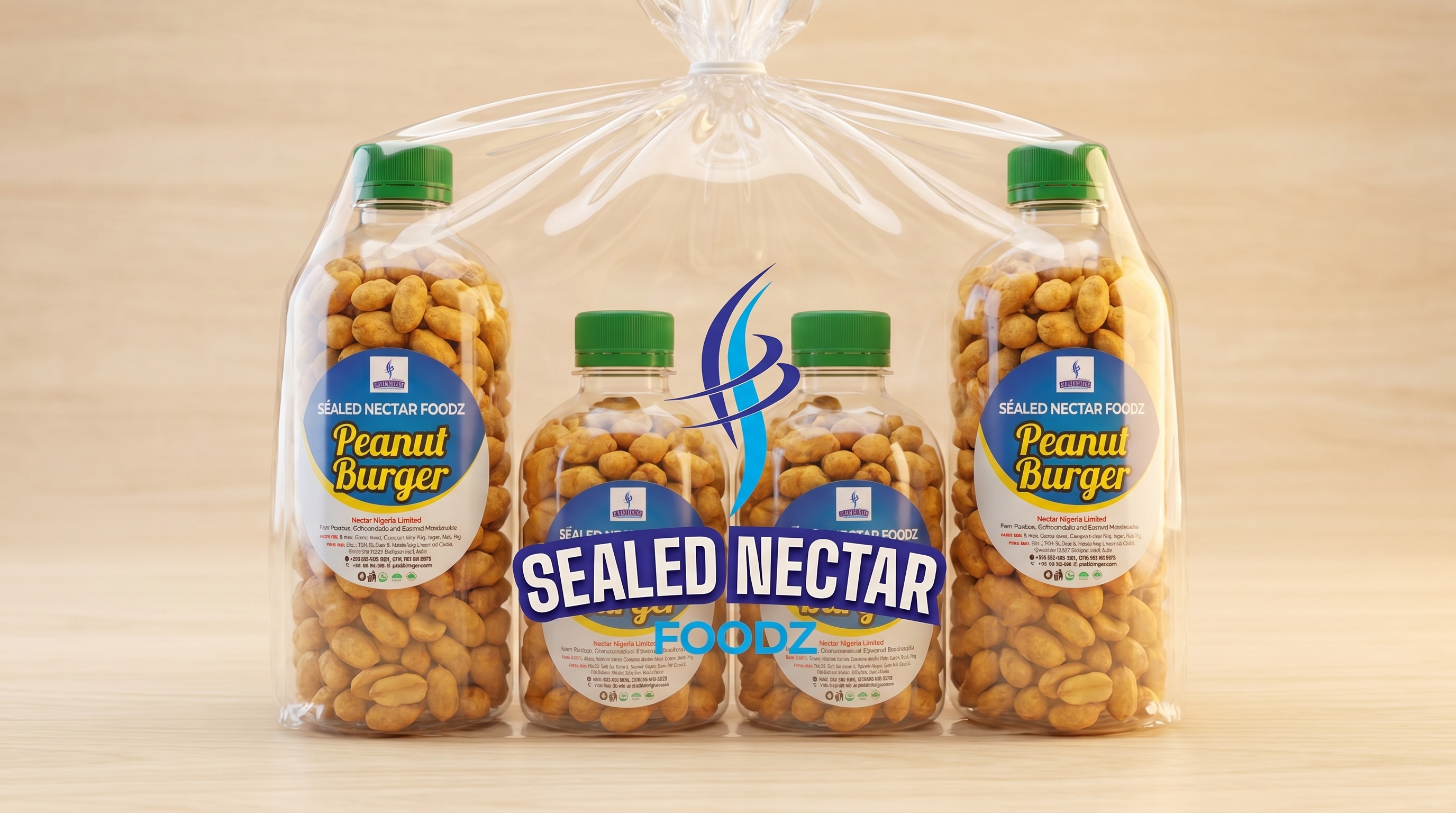Sealed Nectar Foodz Peanut Burger packs