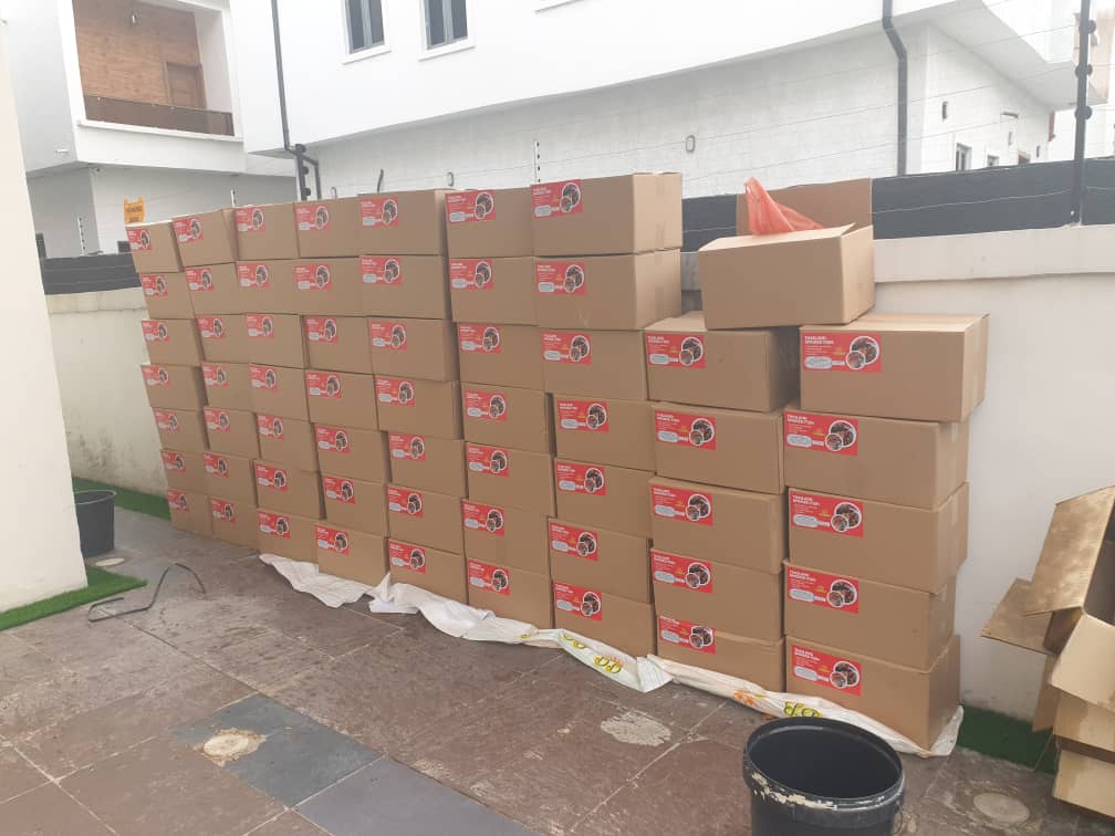 Sealed Nectar Foodz cartons packed for export to Canada, December 2024